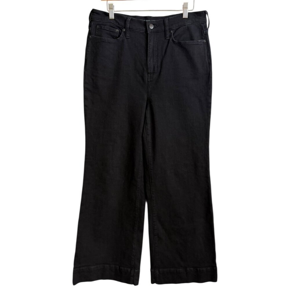 J‎ Crew Womens 96 Denim Trouser Wide Leg Jeans Black 29 Minimalist Stretch - Picture 2 of 7